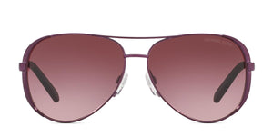 Michael Kors MK5004 CHELSEA Aviator 11588H 59M Sunglasses For Women + BUNDLE With Designer iWear Eyewear Kit (Plum/Burgundy Gradient)