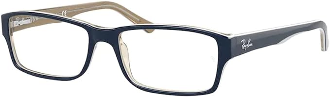 Ray-Ban RX5169 8119 52MM Blue on Transparent Light Brown Rectangle Eyeglasses for Men for Women + BUNDLE With Designer iWear Eyewear Kit…