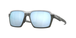Oakley Parlay OO4143 414312 58MM Matte Grey Smoke / Prizm Deep Water Polarized Rectangle Sunglasses for Men + BUNDLE With Oakley Accessory Leash + Designer iWear Kit