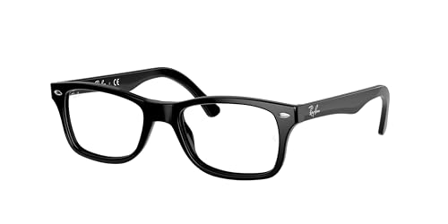 Ray-Ban RX5228 2000 50MM Black Square Eyeglasses for Men for Women + BUNDLE With Designer iWear Eyewear Kit