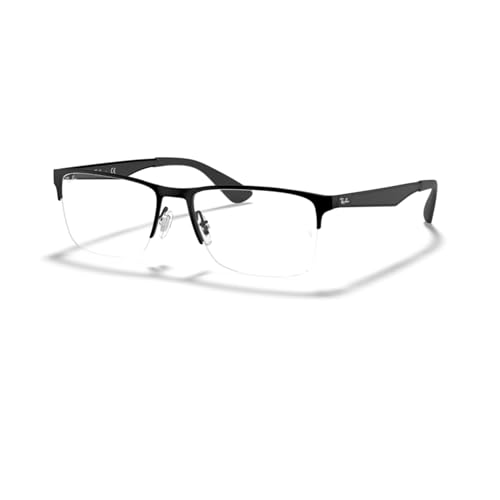 Ray-Ban RX6335 2503 56MM Matte Black Rectangular Eyeglasses for Men for Women + BUNDLE With Designer iWear Eyewear Kit