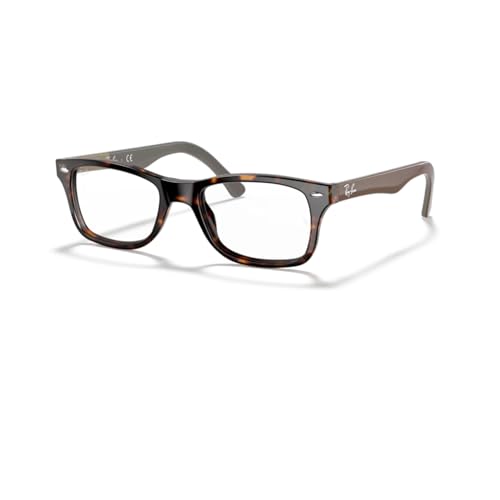 Ray-Ban RX5228 5545 53MM Havana Square Eyeglasses for Men for Women + BUNDLE With Designer iWear Eyewear Kit