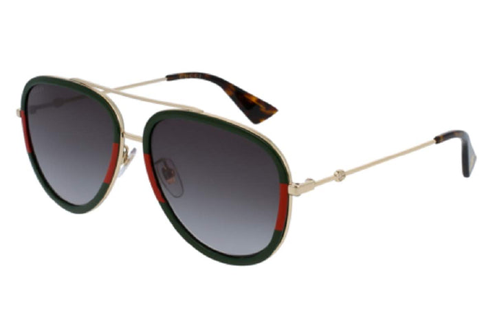Gucci GG0062S 003 57M Gold/Green Gradient Aviator Sunglasses For Men + BUNDLE With Designer iWear Eyewear Kit