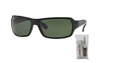 Ray-Ban RB4075 601/58 61M Black/Green Polarized Sunglasses For Men For Women + BUNDLE with Designer iWear Care Kit