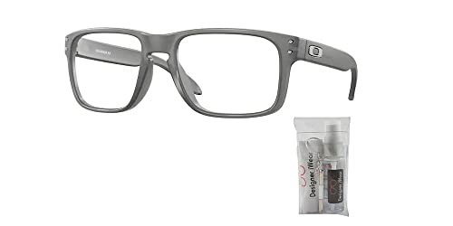Oakley Holbrook Eyeglasses OX8156 815607 54MM Satin Grey Smoke Square Eyeglasses for Men + BUNDLE With Designer iWear Eyewear Kit