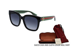 Gucci GG0034S 002 54M Black/Green/Grey Gradient Square Sunglasses For Men For Women+ BUNDLE with Designer iWear Eyewear Care Kit