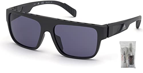 adidas SP0037 02A 59MM Matte Black/Smoke Navigator Sunglasses for Men + BUNDLE with Designer iWear Eyewear Kit