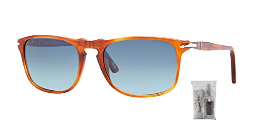Persol PO3059S 96/S3 54MM Terra Di Siena/Polarized Gradient Blue Square Sunglasses for Men + BUNDLE With Designer iWear Eyewear Kit