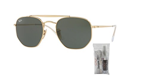 Ray-Ban RB3648 THE MARSHAL 001 54M Gold/Green Sunglasses For Men For Women + BUNDLE with Designer iWear Care Kit