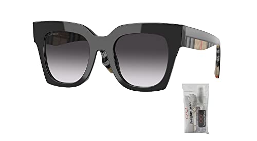 BURBERRY Kitty BE4364 39428G Black/Grey Gradient 49MM Square Sunglasses for Women + BUNDLE With Designer iWear Eyewear Kit