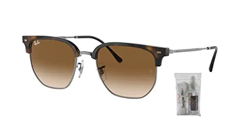 Ray Ban RB4416 710/51 51MM Havana on Gunmetal / Clear Gradient Brown Irregular Sunglasses for Men for Women + BUNDLE With Deisgner iWear Eyewear Kit