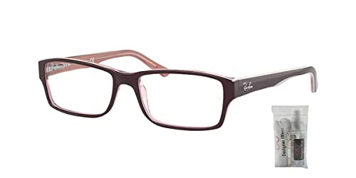 Ray Ban RX5169 8120 52MM Brown on Transparent Pink Rectangle Eyeglasses for Men for Women + BUNDLE With Designer iWear Eyewear Kit