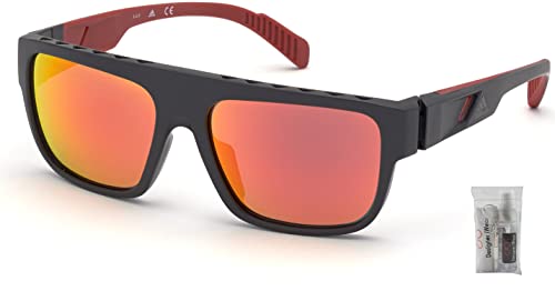 adidas SP0037 02L 59MM Matte Black/Roviex Mrror Navigator Sunglasses for Men + BUNDLE with Designer iWear Eyewear Kit