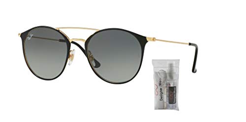 Ray-Ban RB3546 Sunglasses For Men For Women + BUNDLE with Designer iWear Care Kit(Gold Top Black/Grey Gradient, 52)