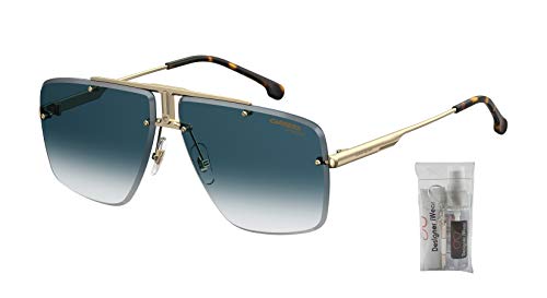 Carrera CA1016/S 0001 64mm Yellow Gold/Dark Blue Gradient Navigator Sunglasses for Men for Women + BUNDLE with Designer iWear Eyewear Kit