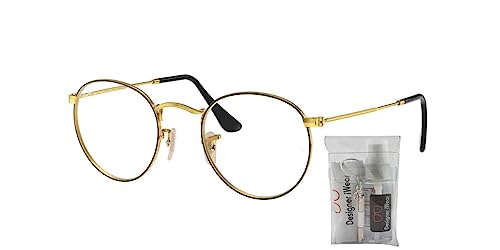 Ray Ban RX3447V 2991 50MM Black on Arista Round Eyeglasses for Men for Women + BUNDLE With Designer iWear Eyewear Kit