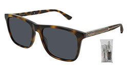 Gucci GG0381S 009 57M Havana/Blue Square Sunglasses For Men For Women+ BUNDLE With Designer iWear Eyewear Kit