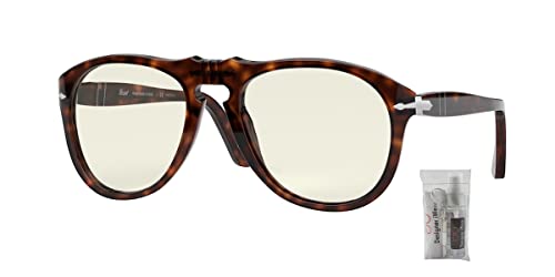 Persol PO0649 24/BL 52MM Havana / Grey Pilot Sunglasses for Men + BUNDLE With Designer iWear Eyewear Kit