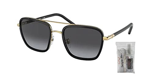 Tory Burch TY6090 33058G 55MM Shiny Gold/Black Square Sunglasses for Women + BUNDLE With Designer iWear Eyewear Kit