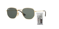 Ray-Ban RB3548N HEXAGONAL 001 48M Gold/Green Sunglasses For Men For Women + BUNDLE with Designer iWear Care Kit