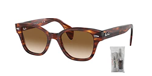 Ray Ban RB0880S 954/51 49MM Striped Havana / Clear Gradient Brown Square Sunglasses for Men for Women + BUNDLE With Designer iWear Eyewear kit