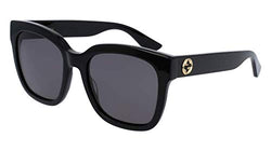 Gucci GG0034S 001 54M Black/Grey Square Sunglasses For Men For Women+FREE Complimentary Eyewear Care Kit