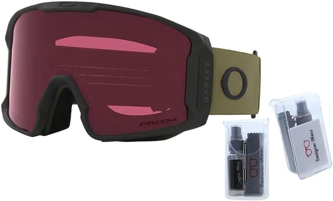 Oakley Line Miner L OO7070 DarkBrush wPrizmDkGrey Ski Goggles For Men For Women + BUNDLE with Designer iWear Eyewear Kit