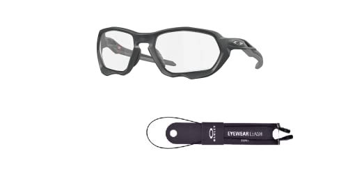 Oakley Plazma OO9019 901905 59MM Matte Carbon / Clear 50% Black Iridium Photo Rectangle Sunglasses for Men + BUNDLE With Oakley Accessory Leash + Designer iWear Kit