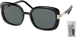 Prada PR04WS 1AB5Z1 Black / Dark Grey Polarized 53MM Pillow Sunglasses for Women + BUNDLE With Designer iWear Eyewear Kit