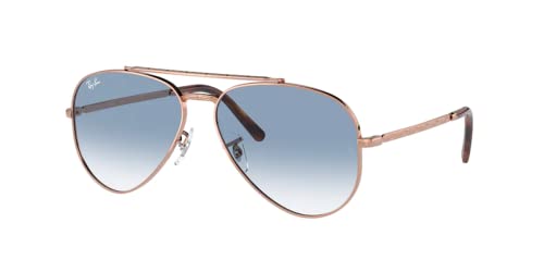 Ray-Ban RB3625 92023F 55MM Rose Gold/Clear Gradient Blue Pilot Blue Light Blocking Sunglasses- Reduces Digital Eye Strain, UV Protection for Men for Women + BUNDLE With Designer iWear Eyewear Kit