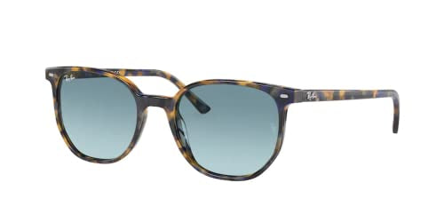 Ray-Ban Elliot RB2197 13563M 50MM Yellow & Blue Havana/Blue Gradient Grey Square Blue Light Blocking Sunglasses- Reduces Digital Eye Strain, UV Protection for Men for Women + BUNDLE With Designer iWear Eyewear Kit