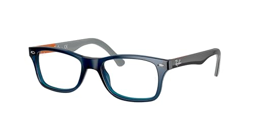 Ray-Ban RX5228 5547 53MM Blue Square Eyeglasses for Men for Women + BUNDLE With Designer iWear Eyewear Kit