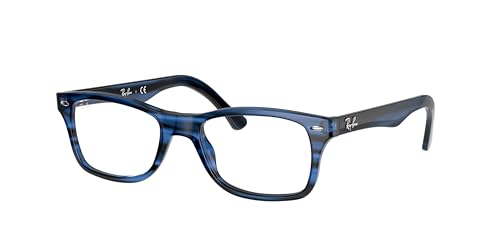 Ray-Ban RX5228 8053 50MM Striped Blue Square Eyeglasses for Men for Women + BUNDLE With Designer iWear Eyewear Kit