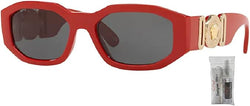 Versace VE4361 533087 53MM Red / Dark Grey Irregular Sunglasses for Men + BUNDLE With Designer iWear Eyewear Kit