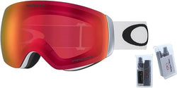 Oakley Flight Deck M OO7064 White w/Prizm Torch Iridium Ski Goggles For Men For Women + BUNDLE with Designer iWear Eyewear Kit