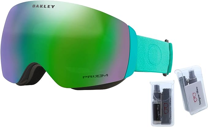 Oakley Flight Deck M OO7064 Celeste w Prizm Jade Ski Goggles For Men For Women + BUNDLE with Designer iWear Eyewear Kit
