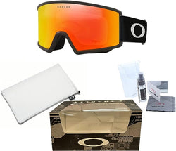 Oakley Target Line M OO7121 Black w/Fire Iridium Ski Goggles For Men For Women + BUNDLE with Designer iWear Eyewear Kit