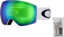 Oakley Flight Deck L OO7050 White / Prizm Snow Jade Iridium Ski Goggles For Men For Women + BUNDLE with Designer iWear Eyewear Kit