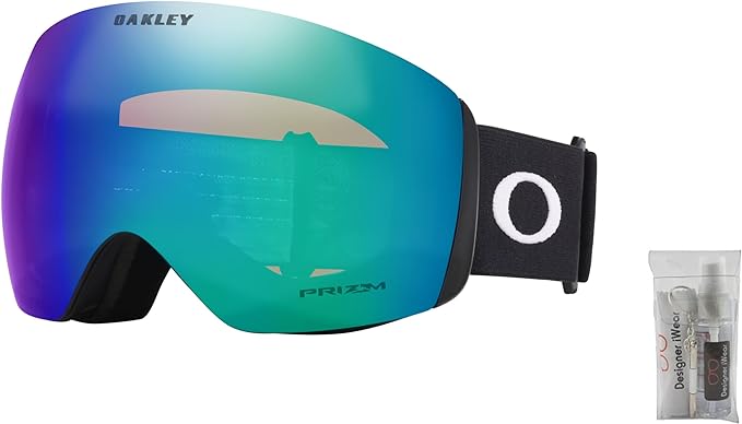 Oakley Flight Deck L Matte Black w Prizm Argon Ski Goggles For Men For Women + BUNDLE with Designer iWear Eyewear Kit