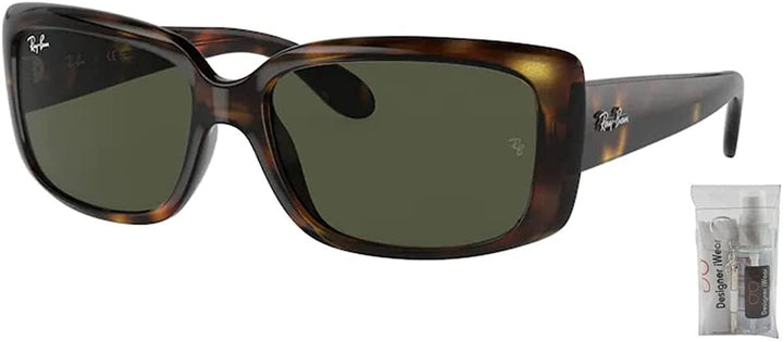 Ray Ban RB4389 710/31 55MM Havana / Green Pillow Sunglasses for Women + BUNDLE With Designer iWear Eyewear Kit