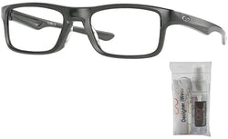 Oakley Plank 2.0 OX8081 808106 53MM Polished Grey Smoke Rectangle Eyeglasses for Men for Women + BUNDLE With Designer iWear Eyewear Kit