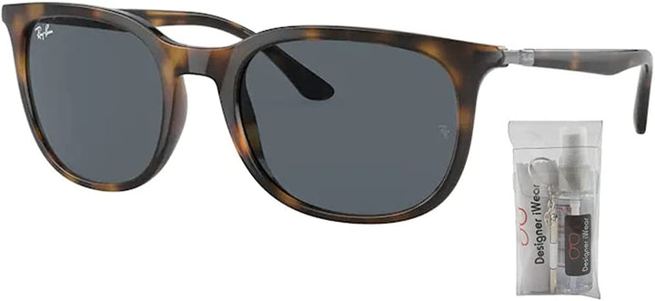 Ray Ban RB4386 710/R5 54MM Havana / Blue Pillow Sunglasses for Men for Women + BUNDLE With Designer iWear Eyewear Kit