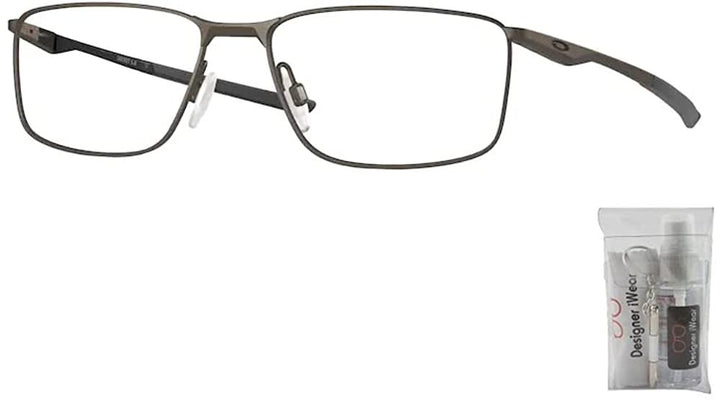 Oakley Socket 5.0 OX3217 321702 55MM Satin Pewter Rectangle Eyeglasses for Men + BUNDLE With Designer iWear Eyewear Kit