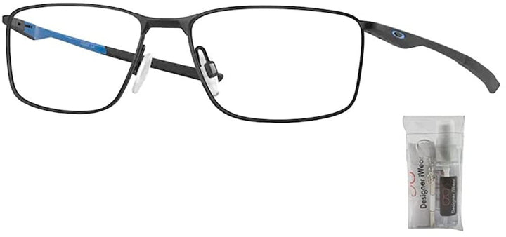 Oakley Socket 5.0 OX3217 321704 55MM Satin Black Rectangle Eyeglasses for Men + BUNDLE With Designer iWear Eyewear Kit