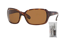 Ray-Ban RB4068 642/57 60M Havana/Brown Crystal Polarized Sunglasses For Women+ BUNDLE with Designer iWear Care Kit