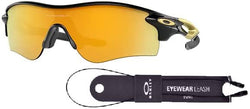 Oakley Radar Lock Path Asian Fit OO9206 Low Bridge OO9206 920674 38MM Polished Black / Prizm 24k Polarized Irregular Sunglasses for Men + BUNDLE With Oakley Accessory Leash + Designer iWear Kit