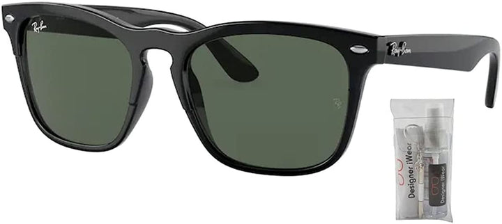 Ray Ban RB4487 662971 54MM Black / Dark Green Square Sunglasses for Men for Women + BUNDLE With Deisgner iWear Eyewear Kit
