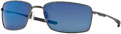 Oakley Square Wire OO407502 60MM Cement / Ice Iridium Rectangle Sunglasses for Men + BUNDLE with Oakley Accessory Leash Kit+ BUNDLE with Designer iWear Care Kit