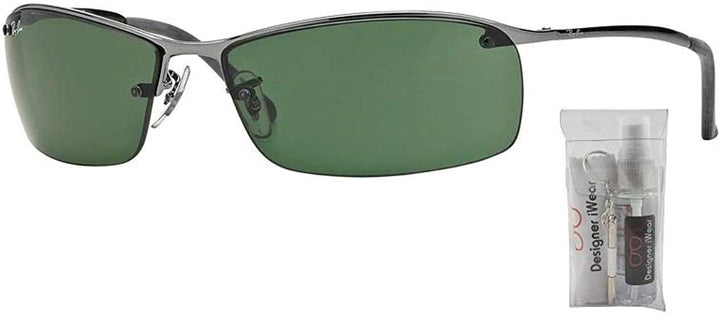 Ray-Ban RB3183 004/71 63M Gunmetal/Green Sunglasses For Men+ BUNDLE with Designer iWear Care Kit