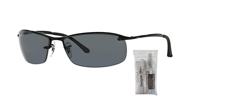 Ray-Ban RB3183 Sunglasses For Men (Black/Grey Polarized, 63)+ BUNDLE with Designer iWear Care Kit